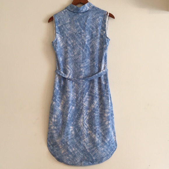 NWT Calvin Klein Blue/White Sleeveless Shirt Dress - Picture 2 of 11